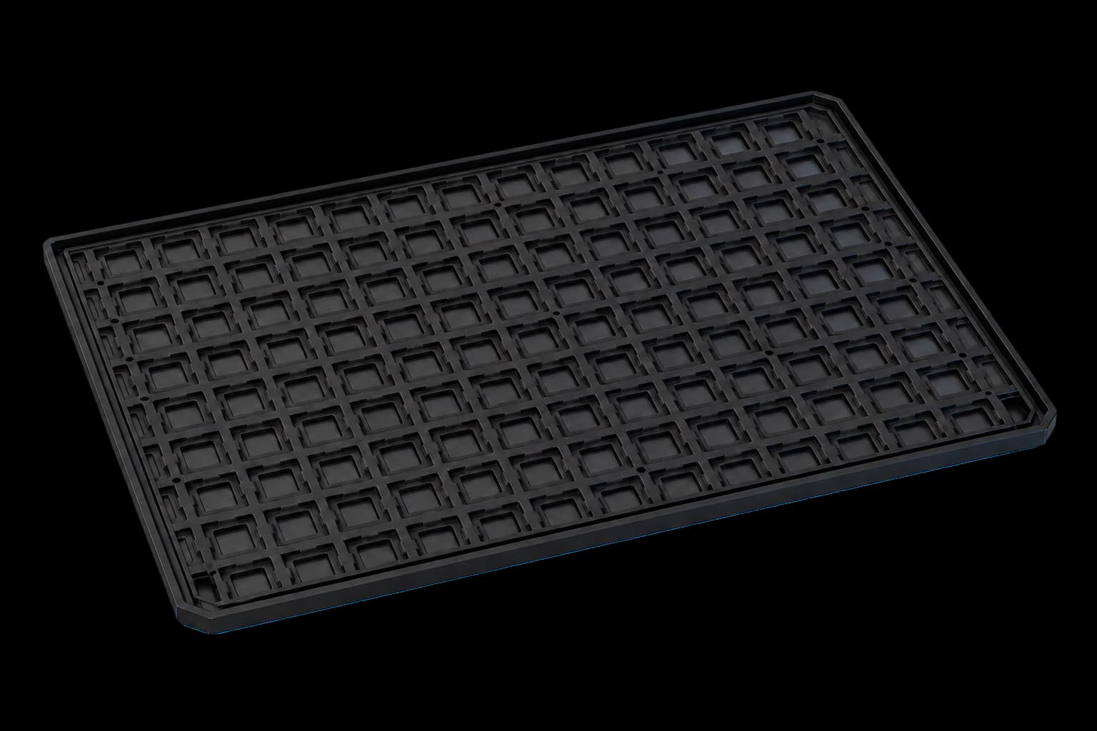 IC handling trays and precision pockets used to explain material selection.
